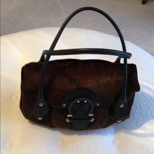 Dark brown skin handbag
